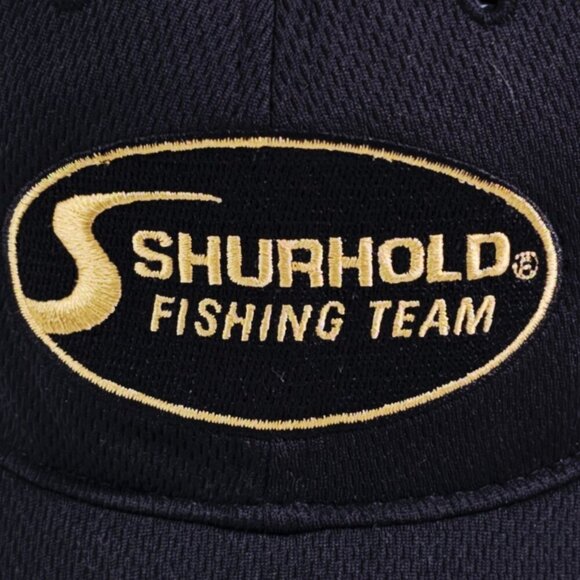 Shurhold Fishing Team Moisture Wicking Black Baseball Hat Cap Adjustable Strap - Picture 2 of 8